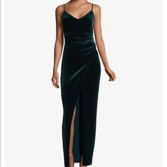 Betsy & Adam Pink Velvet Long Evening Dress Womens Size 12 - Picture 1 of 14